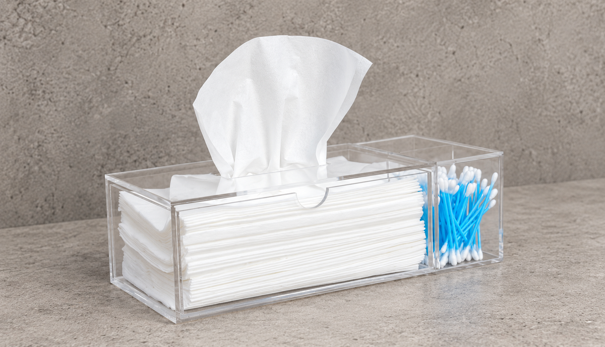 Perspex Tissue Box Organizer Single Tier